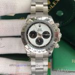 Perfect Replica Rolex Daytona Stainless Steel Case White Dial 40mm Watch